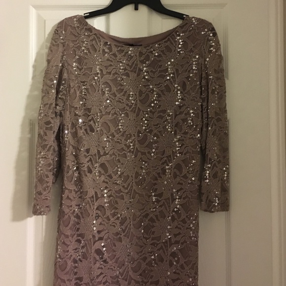 Tan sequin formal dress