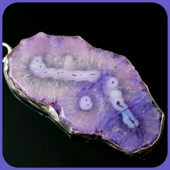 PURPLE CLUSTER DRUZY PENDANT - Picture 2 of 4