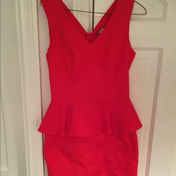 H&M red peplum dress size 6