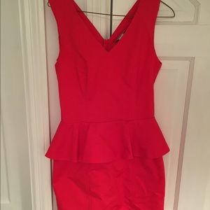 H&M red peplum dress size 6