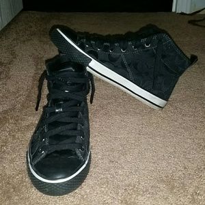 All Black and white Coach shoes...