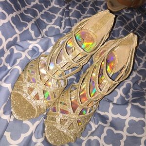 Camille La Vie gold heels