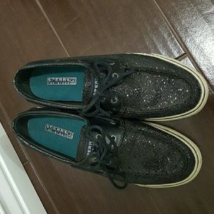 Almost new black sperrys