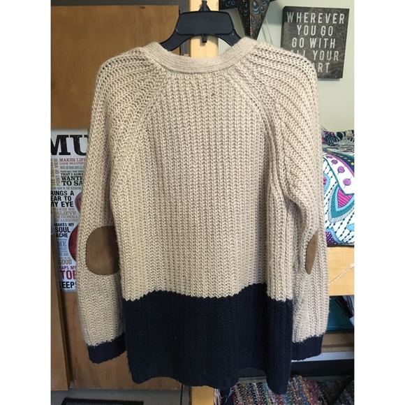 Knit Two Tone Cardigan Sweater - Picture 2 of 3