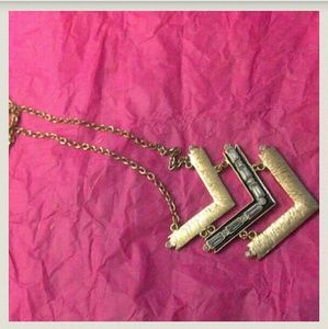 Long chevron gold necklace from JustFab