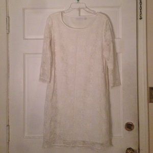 New York and Company white lace dress