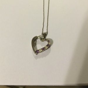 Purple and Silver Heart necklace