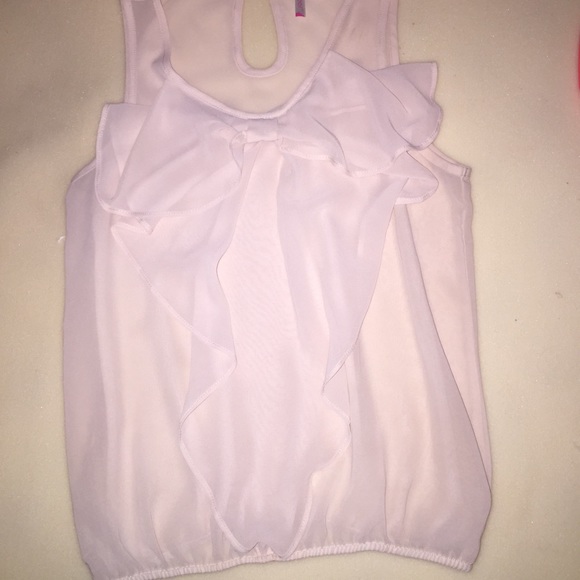 White sheer bow blouse