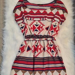 Tribal print short sleeved dress