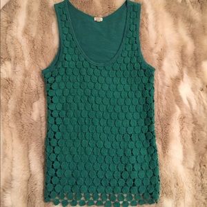 J. Crew Teal Patterned Tank