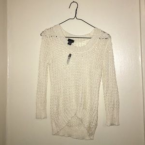 New, White Crochet Sweater