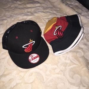 Miami Heat bucket hat & hardwood classic snap back