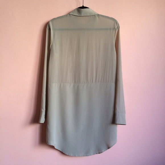 T by Alexander Wang Long Panel Silk Shirt Dress - Picture 3 of 4