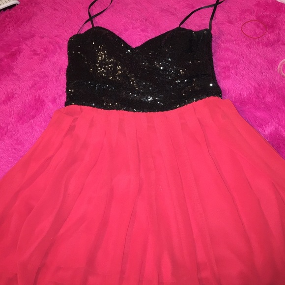 Red and Black Sequin Prom Dress - Picture 1 of 3