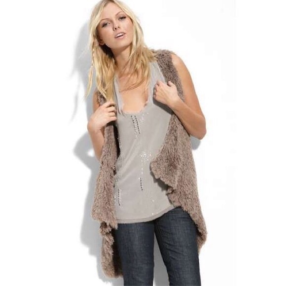 New! Kenzie asymmetrical shaggy vest