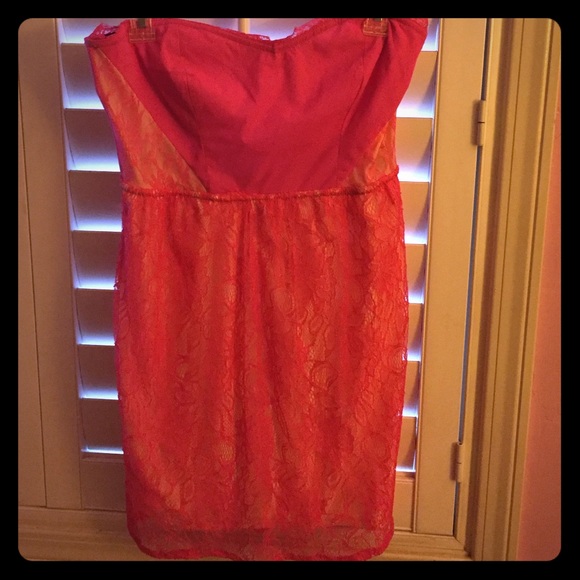 Strapless lace dress