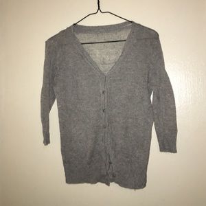 Feather-Gray Knit Cardigan