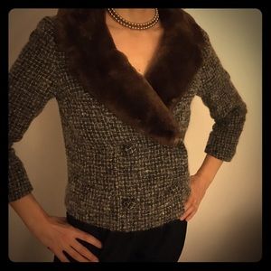 Fur collared vintage blazer