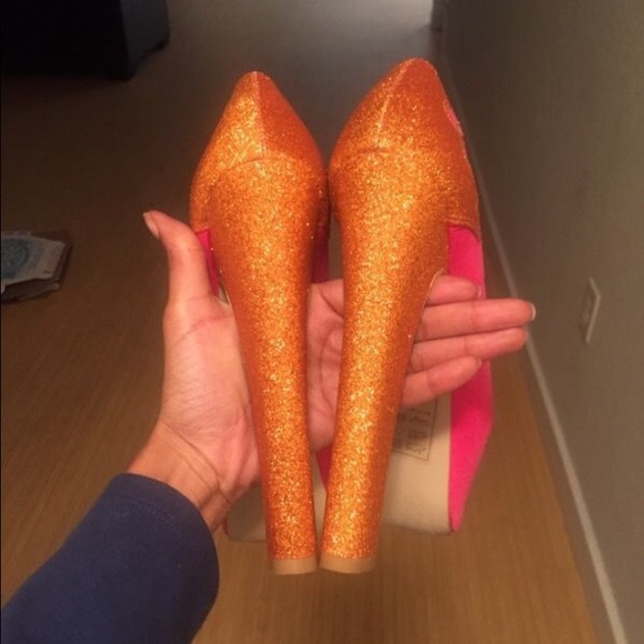 Pink & Orange Open Toe Heels - Picture 2 of 2