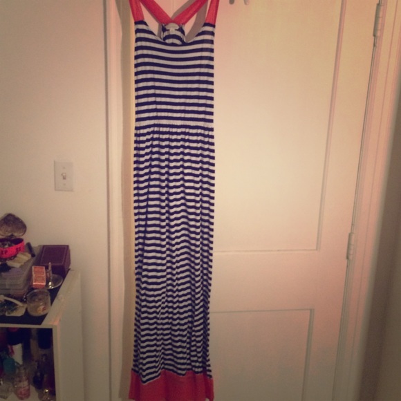 floor length striped dress