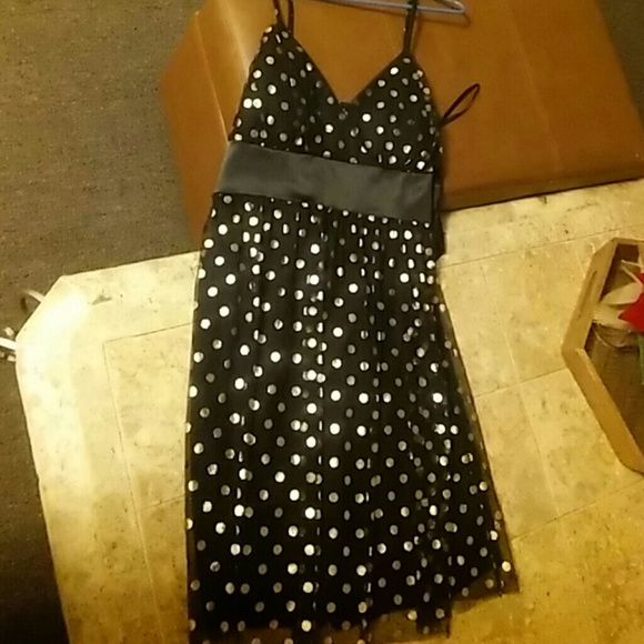 Taboo Dresses & Skirts - Black and gold polka dot dress