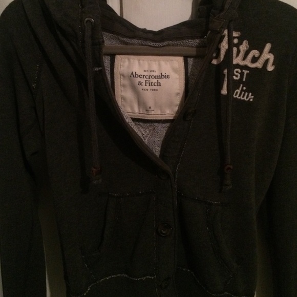 Abercrombie & Fitch dark grey button up hoodie