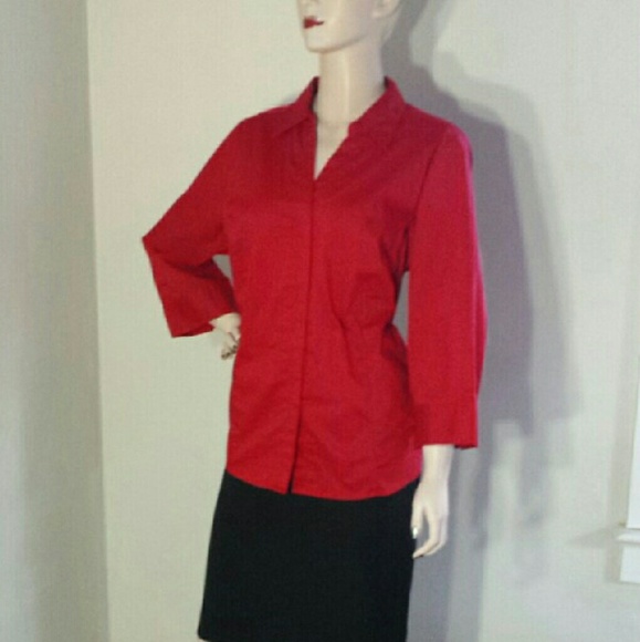 Like New! Fierce Red Long Sleeve Button Down sz 1x - Picture 1 of 3