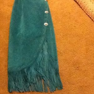 Long suede skirt