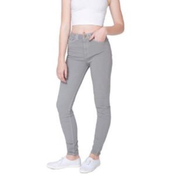 American Apparel High Waisted Light Grey Pants