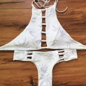 M WHITE TREE BRAZILIAN BIKINI SET