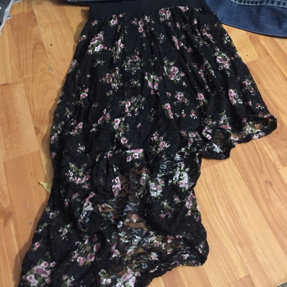 high low floral skirt