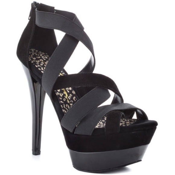 Jessica Simpson Black Strappy Heels (Request) - Picture 1 of 3