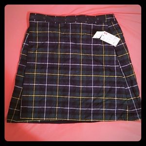 Uniqlo Dark Green Warm Lines Check Skirt