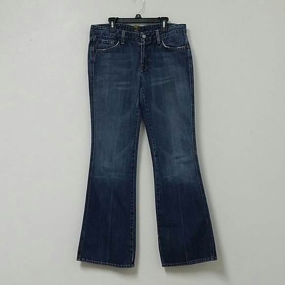 7 FOR ALL MANKIND "a" pocket blue jeans 31