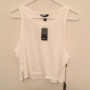**brand new** Forever 21 white tapered crop tank