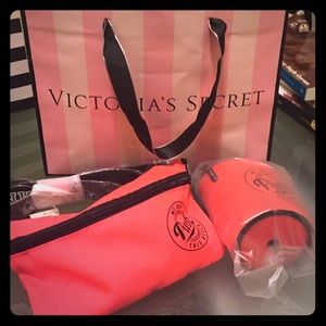 PINK fanny pack and coozie