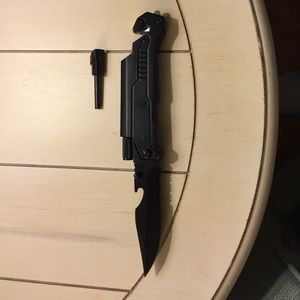 9" survival spring assisted pocket knife