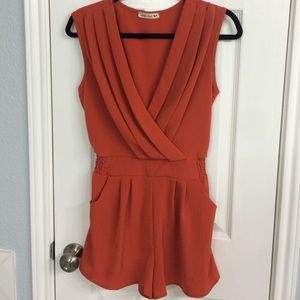 Coral Romper with pockets!! Make an offer!