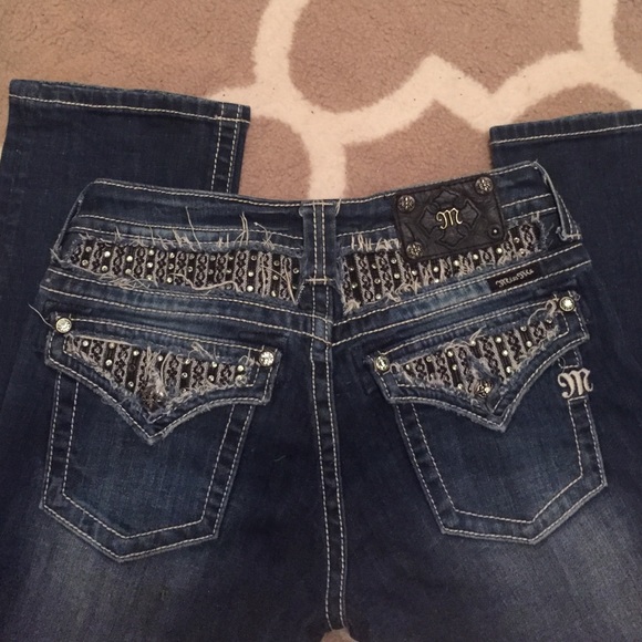 Miss me jeans straight leg 29 rhinestone lace