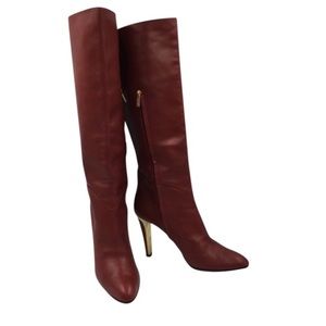 Red Leather Jimmy Choo Knee Boots