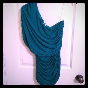 Beautiful Teal One Shoulder Stretch Top