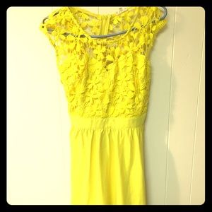 Yellow crochet dress