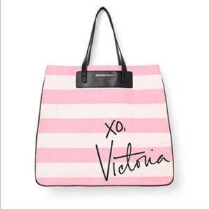 VS pink and white XO tote