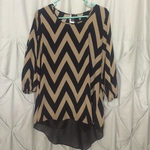 Black and tank chevron blouse