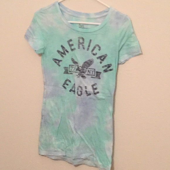 Worn once tie dyed American eagle tee