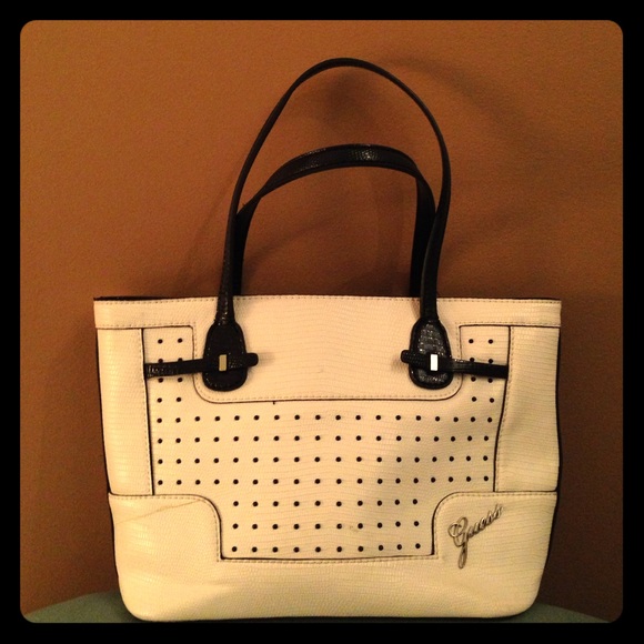 Fun black and white GUESS handbag