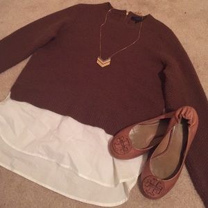 J. Crew Blouse-Hemmed Sweater