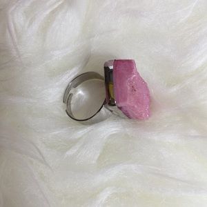 Pink Druzy Ring