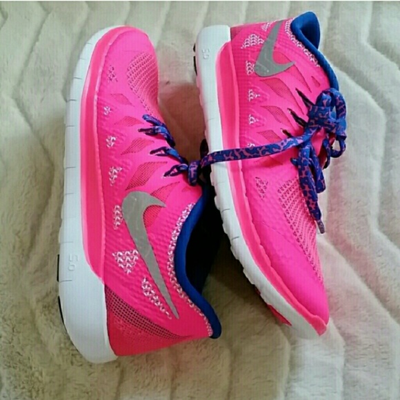 Nike Shoes - New Nike Free 5.0 pink and blue sneakers 6.5