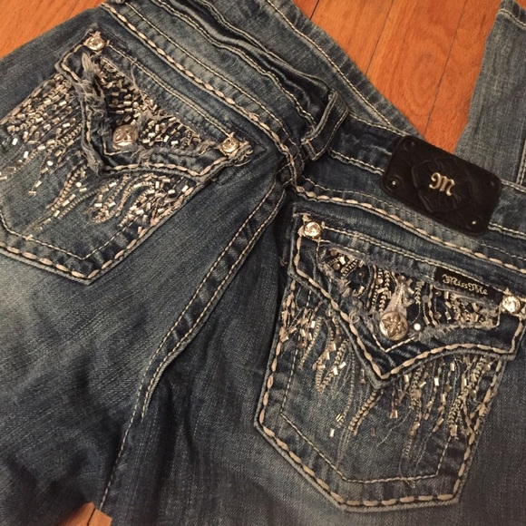 Miss me 30 easy boot  crystal rhinestone jeans
